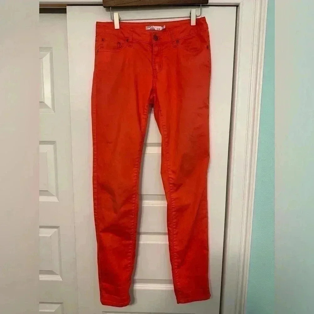 PrAna Kara Jean Women's Organic Cotton Stretch Orange Pants 6 28 W4KARA115 EUC!